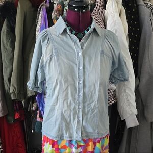 Short Sleeve Denim Button Down